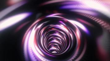 mouvement de lignes volantes futuristes lueur magique et effet numérique léger dans le tunnel video