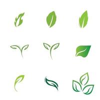 logotipos de vector de elemento de naturaleza ecología de hoja verde