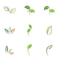 logos of green leaf ecology nature element vector