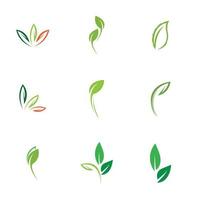logotipos de vector de elemento de naturaleza ecología de hoja verde