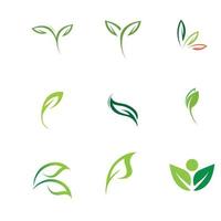 logotipos de vector de elemento de naturaleza ecología de hoja verde