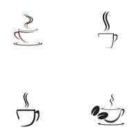 icono de vector de plantilla de logotipo de taza de café - vector