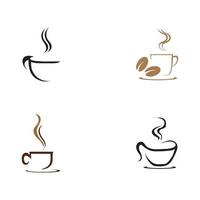 icono de vector de plantilla de logotipo de taza de café - vector