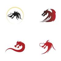 Dragon vector icon illustration design logo template