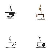 icono de vector de plantilla de logotipo de taza de café - vector