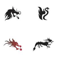 Dragon vector icon illustration design logo template