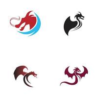 Dragon vector icon illustration design logo template