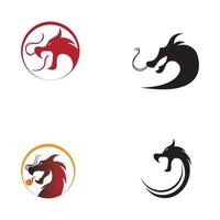 Dragon vector icon illustration design logo template