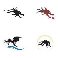 Dragon vector icon illustration design logo template