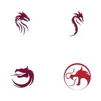 Dragon vector icon illustration design logo template