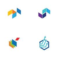 Diseño de concepto de logotipo para tecnologías de finanzas digitales y fintech. vector