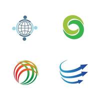 plantilla de diseño de ilustración de logotipo vectorial global