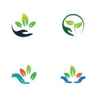 hand leaf logo vector