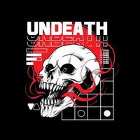 undeath skull Illustration vector