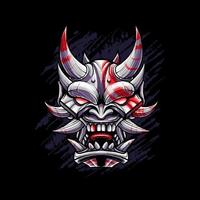 Japanese Devil Oni Mask Illustration vector