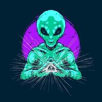ufo attack vector illustration in modern style