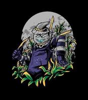 Scarecrow Killer Farmer Vector Illustration