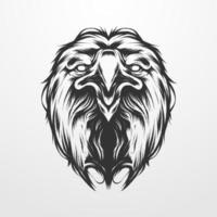 eagle head vector illustration in vintage classic monochrome style, old