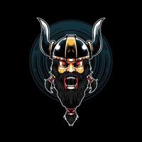 ilustración de camiseta de guerrero vikingo vector