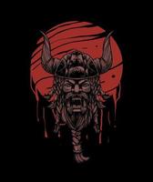 ilustración de camiseta de guerrero vikingo vector
