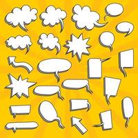 Comic speech bubbles and splashes vector