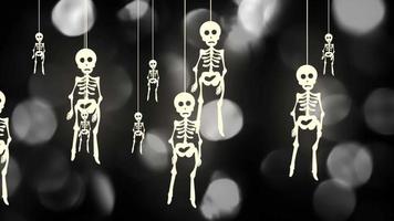 squelettes suspendus d'halloween video