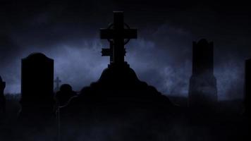 Halloween-nacht op de begraafplaats