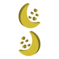 Moon Illustrated On White Background vector