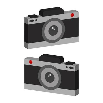 Camera Illustrated On White Background