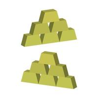 Gold Bullion Illustrated On White Background vector