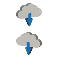 Cloud Download Illustrated On White Background vector