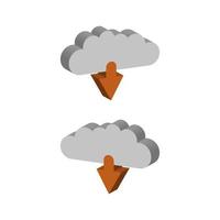 Cloud Download Illustrated On White Background vector