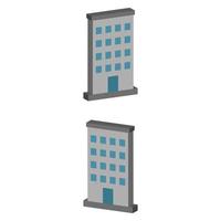 Office Building Illustrated On White Background vector
