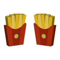 French Fries Illustrated On White Background vector