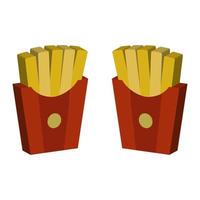 French Fries Illustrated On White Background vector