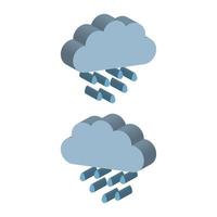 Rain Illustration On White Background vector