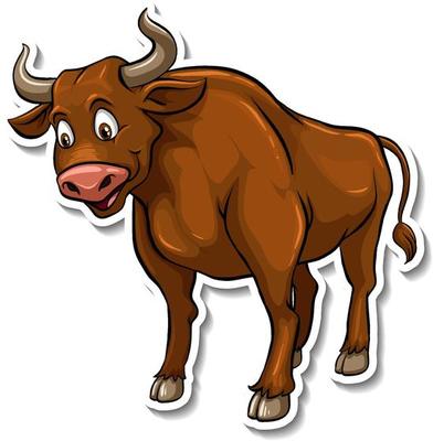 A cute cow cartoon animal sticker