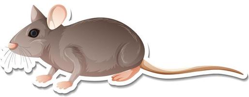 A sticker template of rat cartoon character vector