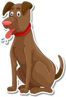 A sticker template of dog cartoon character vector