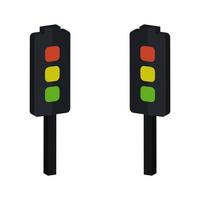 Traffic Light Illustrated On White Background vector
