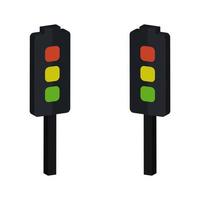 Traffic Light Illustrated On White Background vector