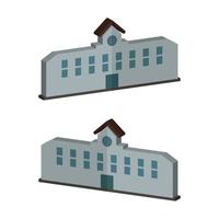 School Building Illustrated On White Background vector