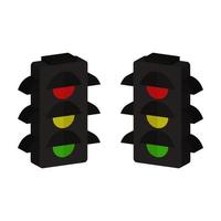 Traffic Light Illustrated On White Background vector