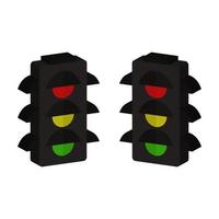 Traffic Light Illustrated On White Background vector