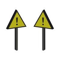 Warning Sign Illustrated On White Background vector