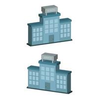 School Building Illustrated On White Background vector