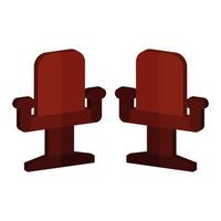 Theater Chair Illustrated On White Background vector