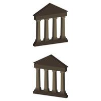 Greek Temple Illustrated On White Background vector