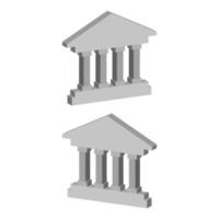 Greek Temple Illustrated On White Background vector