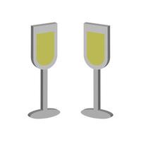 Sparkling Wine Illustrated On White Background vector